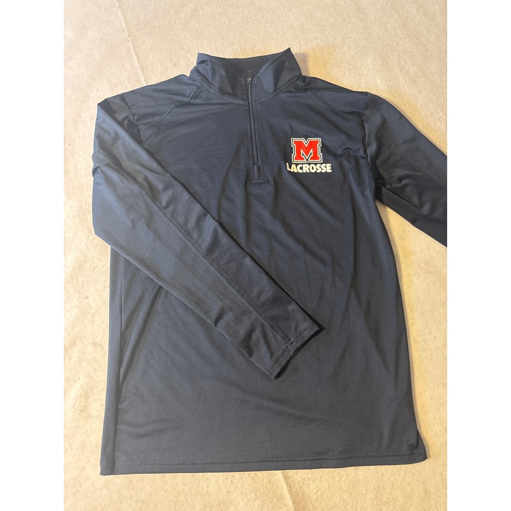 BSN Sports Lacrosse Pullover‎ Mens Medium Navy Blue Excellent Quarter Zip Top